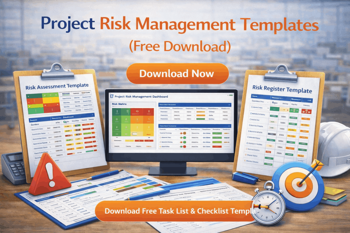 Project risk management templates for identifying, assessing, and tracking project risks