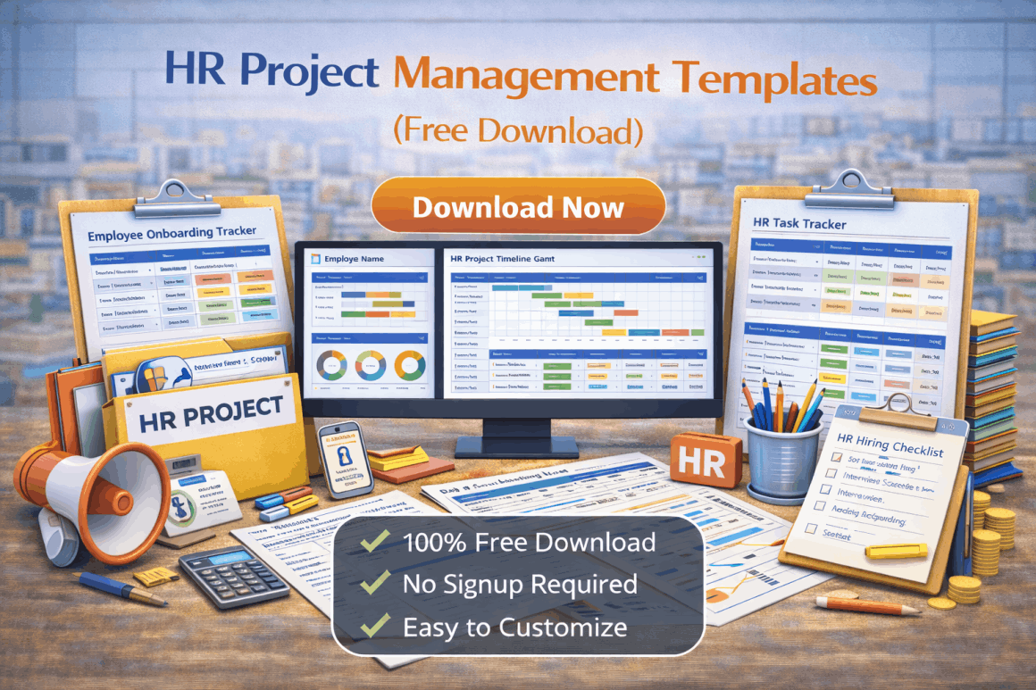 HR project management templates for managing hiring, onboarding, training, and HR tasks