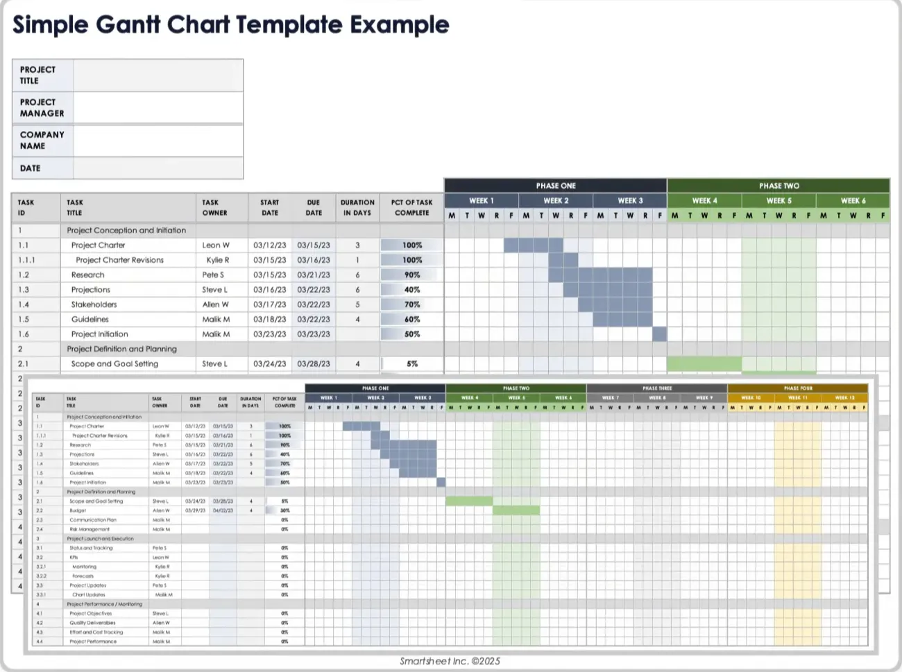 Download Free Timeline & Gantt Chart Templates example image